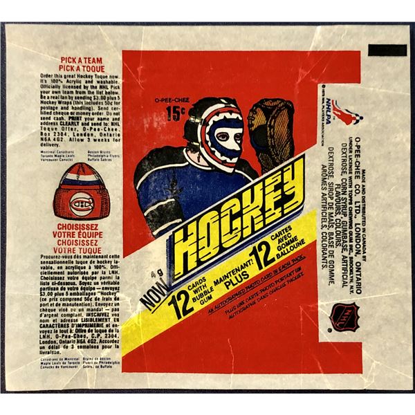 1977-78 O-PEE-CHEE NHL HOCKEY WRAPPER
