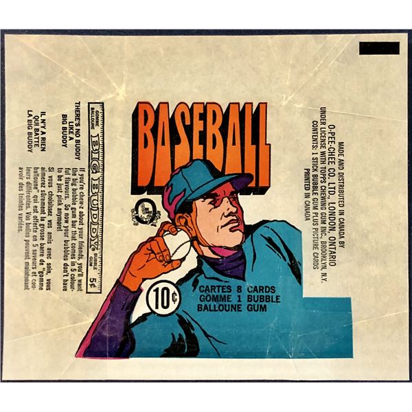 1972 O-PEE-CHEE BASEBALL WRAPPER