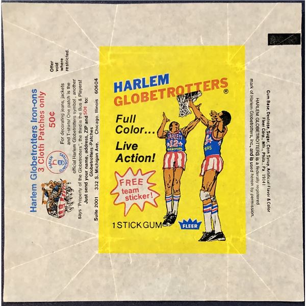 1971-72 FLEER HARLEM GLOBETROTTERS BASKETBALL WRAPPER
