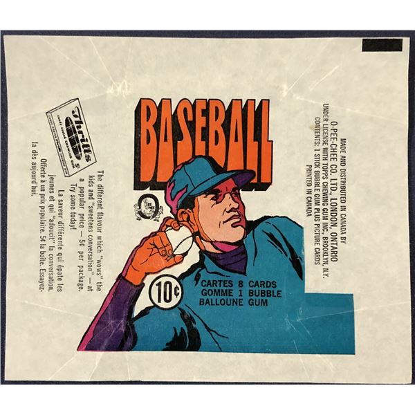 1972 O-PEE-CHEE BASEBALL WRAPPER