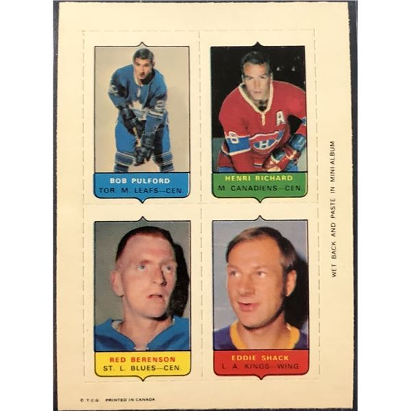1969-70 O-PEE-CHEE HOCKEY 4-IN-1 HENRI RICHARD (HOF)