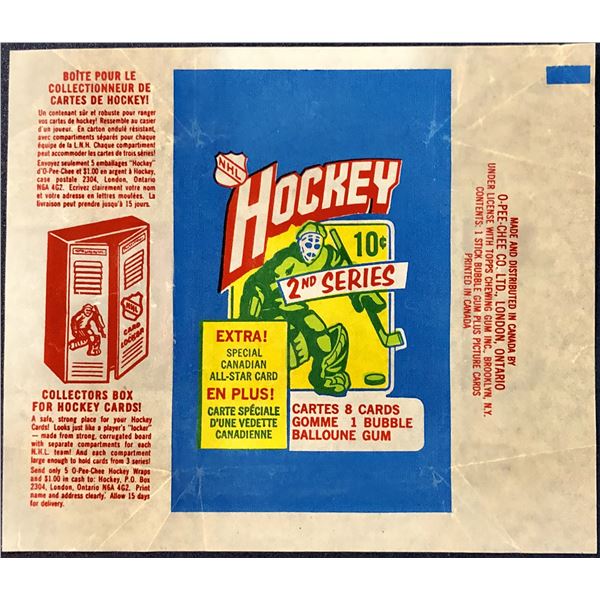 1972-73 O-PEE-CHEE NHL HOCKEY 2nd SERIES WRAPPER