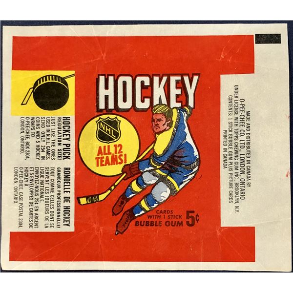 1968-69 O-PEE-CHEE NHL HOCKEY WRAPPER