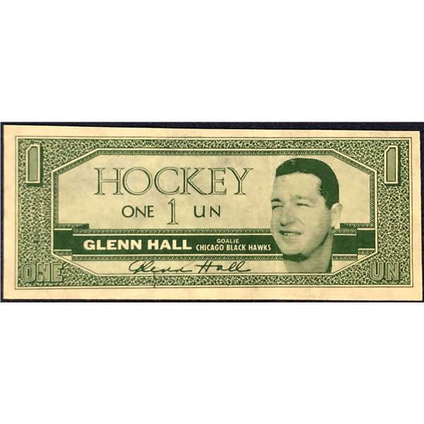 1962-63 TOPPS HOCKEY BUCK - GLENN HALL (HOF)