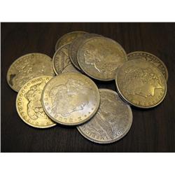 Lot of 10 Morgans- 90% Silver Coins