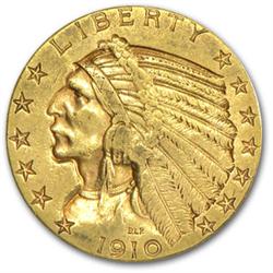 A $ 2.5 Gold Indian Head US Mint Coin