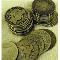 Lot of 10 Barber Half Dollars-Various