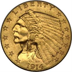 $ 2.5 Gold Indian Head Us Mint Coin-