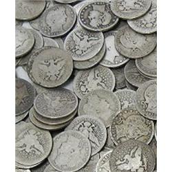 Roll of Barber Quarters ag-xf grades- 1892-1916