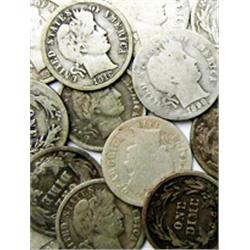 Lot of 10 Barber Dimes-