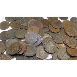 Lot of 10 Indian Head Pennies-1900s-cleaned