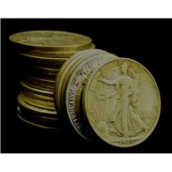 Lot of 20 Walking Liberty Halves 1930-40's