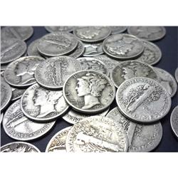 Lot of 100 Mercury Head Dimes-