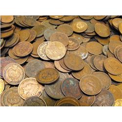Lot of 50 Indian Head Pennies-1900s-cleaned