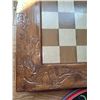 Image 7 : Board Games and Carved Wooden Chess Set with Decorative Board