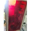 Image 3 : Wood-Framed Glass Window Panel With Red Tint