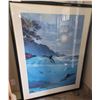 Image 1 : Framed Oceanic Dolphin Artwork Signed by A. Casay