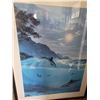 Image 2 : Framed Oceanic Dolphin Artwork Signed by A. Casay