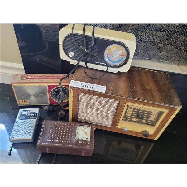 Vintage Radios Including Realistic, Sony, and Channel Master