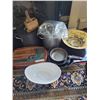 Image 1 : Kitchen Lot with Cookware, Cheese Board Set, and Decorative Bowls