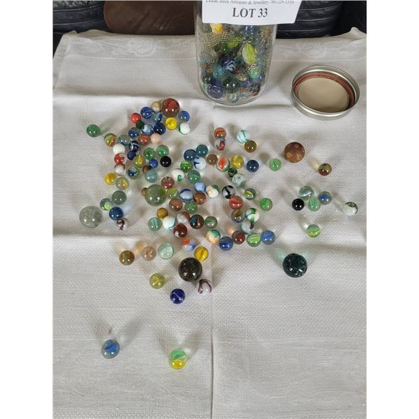 Vintage Glass Marbles in Varied Colors and Patterns