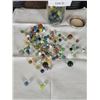 Image 1 : Vintage Glass Marbles in Varied Colors and Patterns