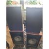 Image 1 : Vintage Wooden Floor Speakers with Cloth Grills