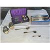 Image 1 : Silver-Plated Decor, Including Spoons, Salt Shakers, and Display Boxes