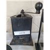 Image 3 : Black Wrought Iron and Glass Decor Items, Including Lantern and Coffee Mill