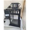 Image 4 : Black Wrought Iron and Glass Decor Items, Including Lantern and Coffee Mill