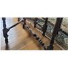 Image 2 : Wood Drop-Leaf Dining Table with Decorative Inlays and 8 1/8-Inch Leaf Inserts