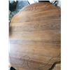 Image 3 : Wood Drop-Leaf Dining Table with Decorative Inlays and 8 1/8-Inch Leaf Inserts