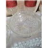 Image 6 : Cut Glass Tableware Set with Ruby Red Glasses and Bowls