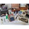 Image 1 : Home Decor and Collectibles Lot with Razors, Envelopes, and Jewelry