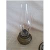 Image 2 : Oil Lamps with Glass Chimneys and Decorative Metal Mount