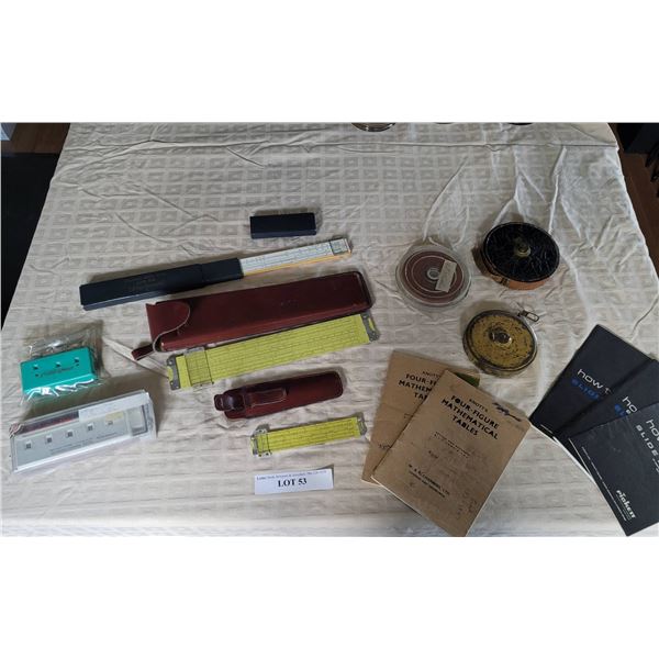 Slide Rules Collection with Accessories and Instruction Manuals