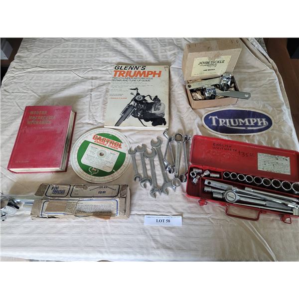 Triumph Motorcycle Tools, Manuals, and Accessories Lot