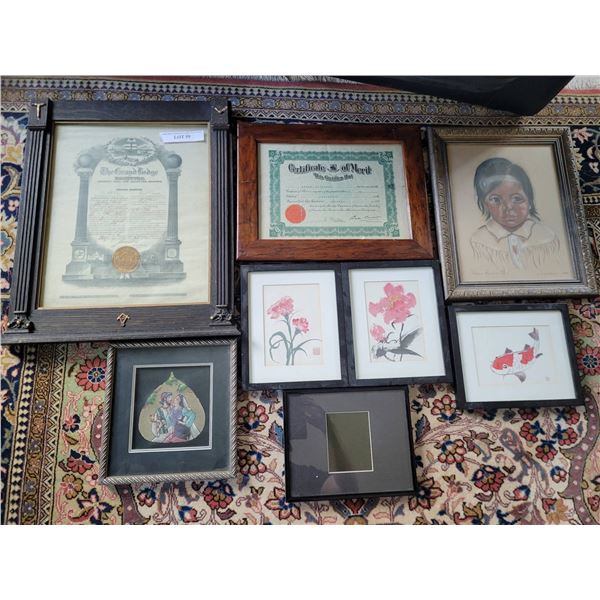 Artwork and Framed Pieces in Various Sizes and Styles