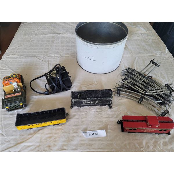 Vintage Tinplate Trains, Tracks, and Accessories Set