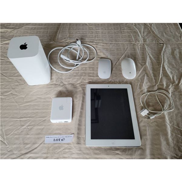 Apple iPad 16GB, Model A1396, Magic Mice, and Networking Devices