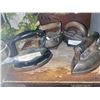 Image 1 : 4 Vintage Cast Iron Irons with Wood and Metal Handles