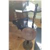 Image 1 : Two-Tier Wooden Corner Shelf and Wooden Pedestal Stand