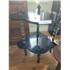 Image 2 : Two-Tier Wooden Corner Shelf and Wooden Pedestal Stand