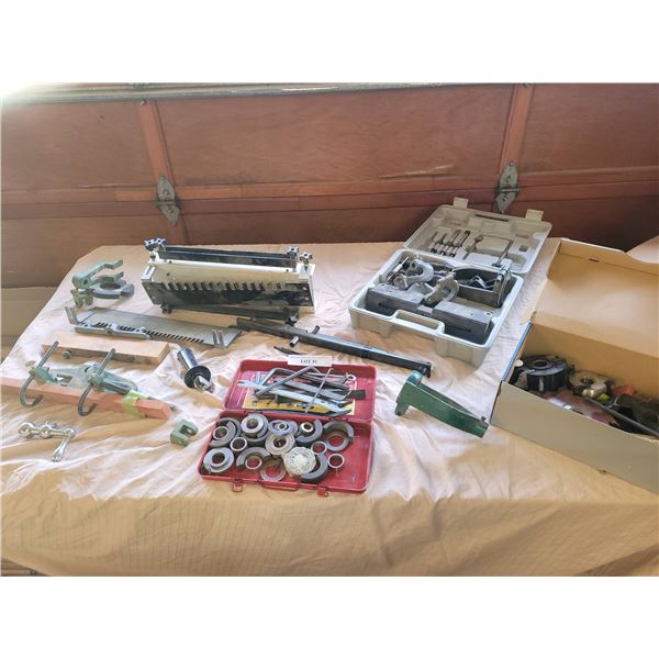 Industrial-Size Shaper/Profile Molder Accessories Including Mortise and Tenon Jig, Dovetail Jig