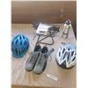 Image 1 : Bicycle Equipment Including Helmets, Shoes, Racks, and Bottles