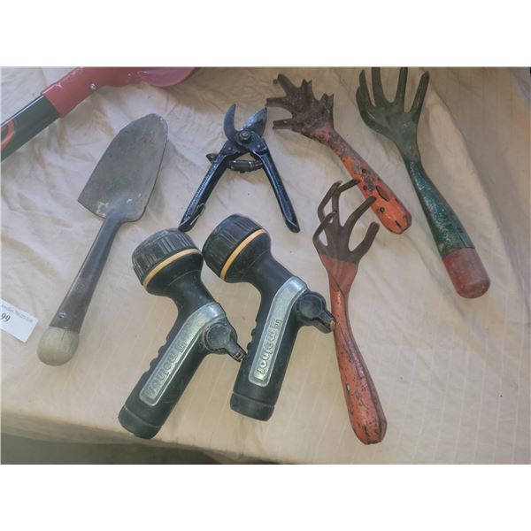 Garden Tool Lot with Variety of Handheld and Long-Handled Tools