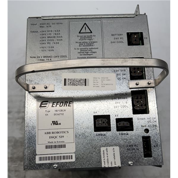 EFORE SR 92B130 ABB Robotics 3HABC 14265-1 / DSQC539 Power Supply Unit