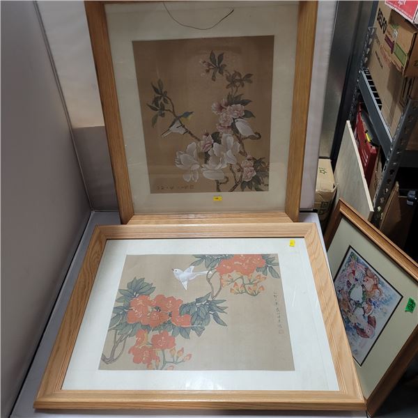 Lot of 2 Vintage Chinese Watercolour on Silk