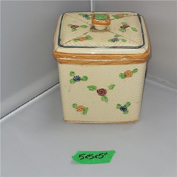 1920s Hotta Yu Shoten Majolica Pottery Tea Jar