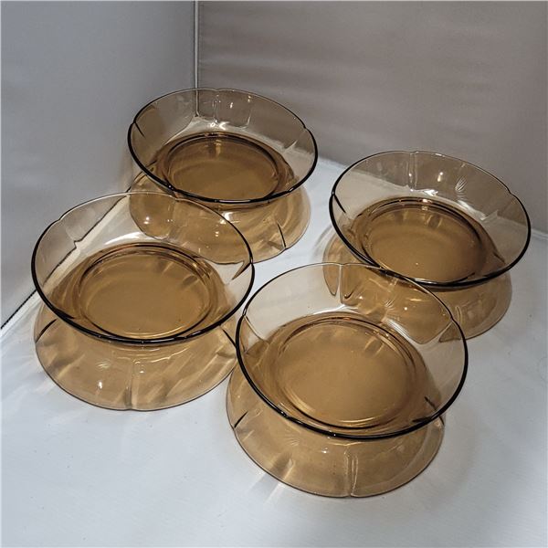 Set of 8 Duralex France Amber Salad Bowls
